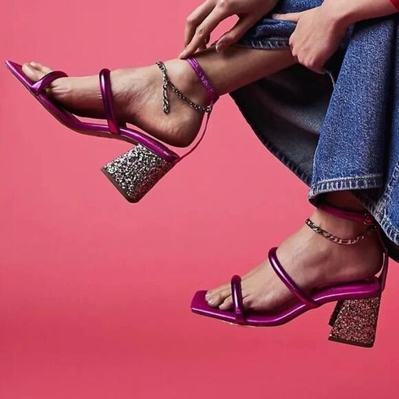 Free People  Parker Chain Heels/ size 38.5 - Picture 1 of 12
